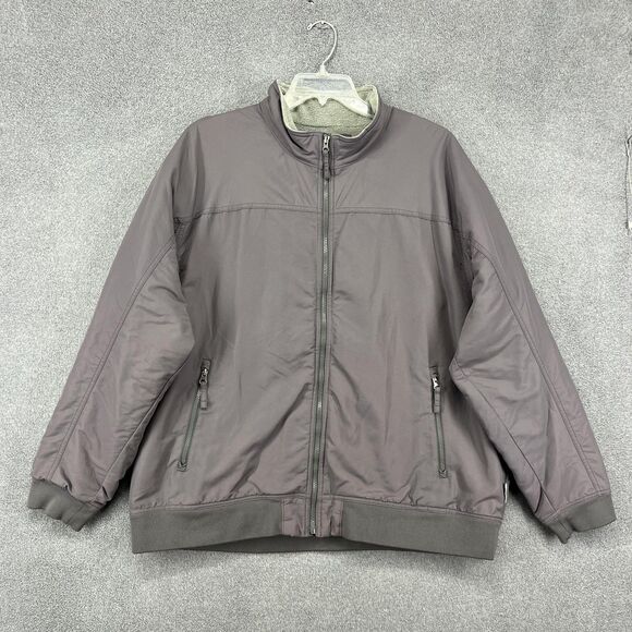 Duluth Trading Co Jacket Mens 2XL Gray Fleece Lined Nylon Full Zip Pockets YKK - Picture 1 of 16